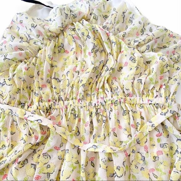 NWT Jason Wu Floral Print Ruffle  Maxi Dress,  Size10 - Picture 9 of 16